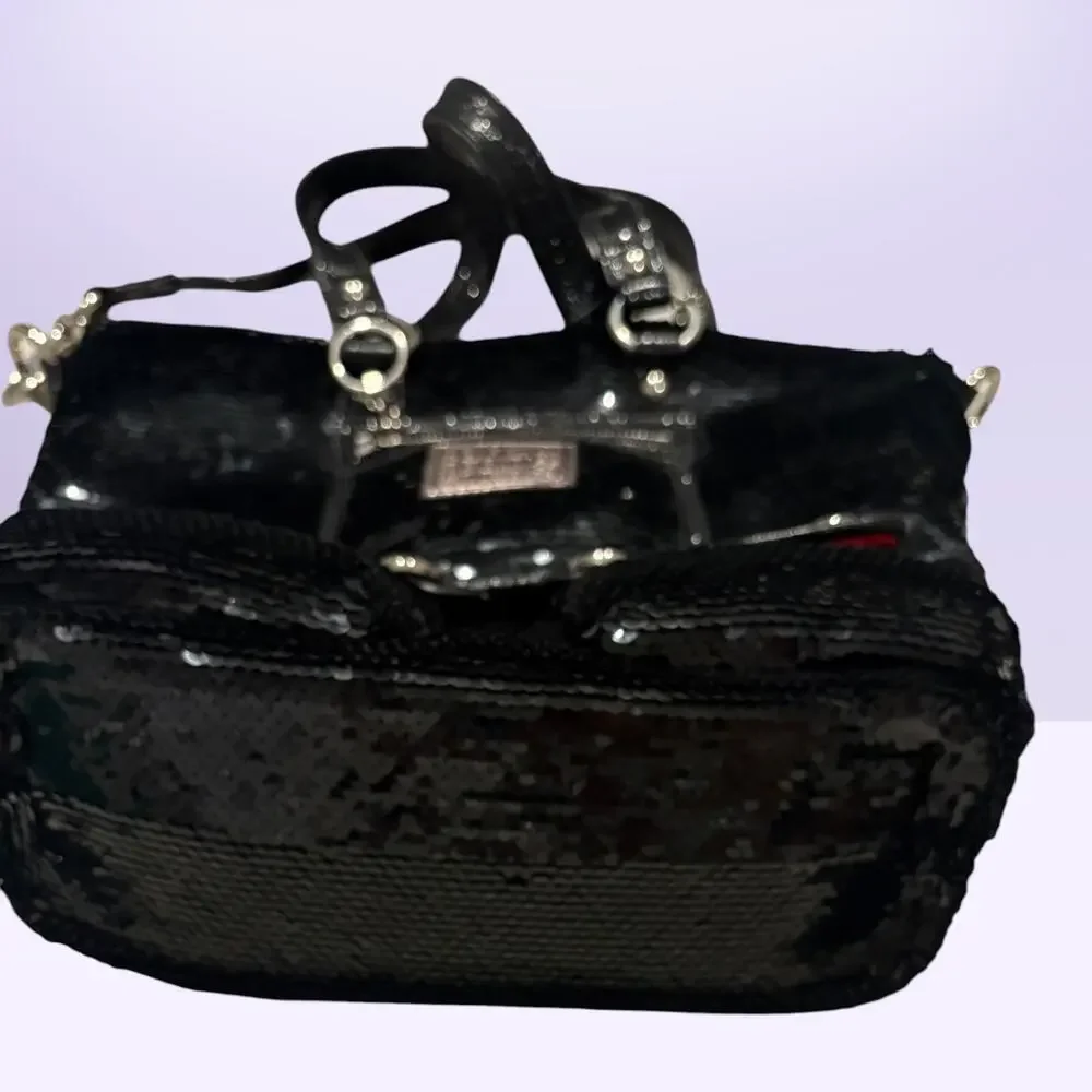 Coach Poppy 13821 Black Sequin Spotlight Tote Antique Brass NWOT Rare Bag